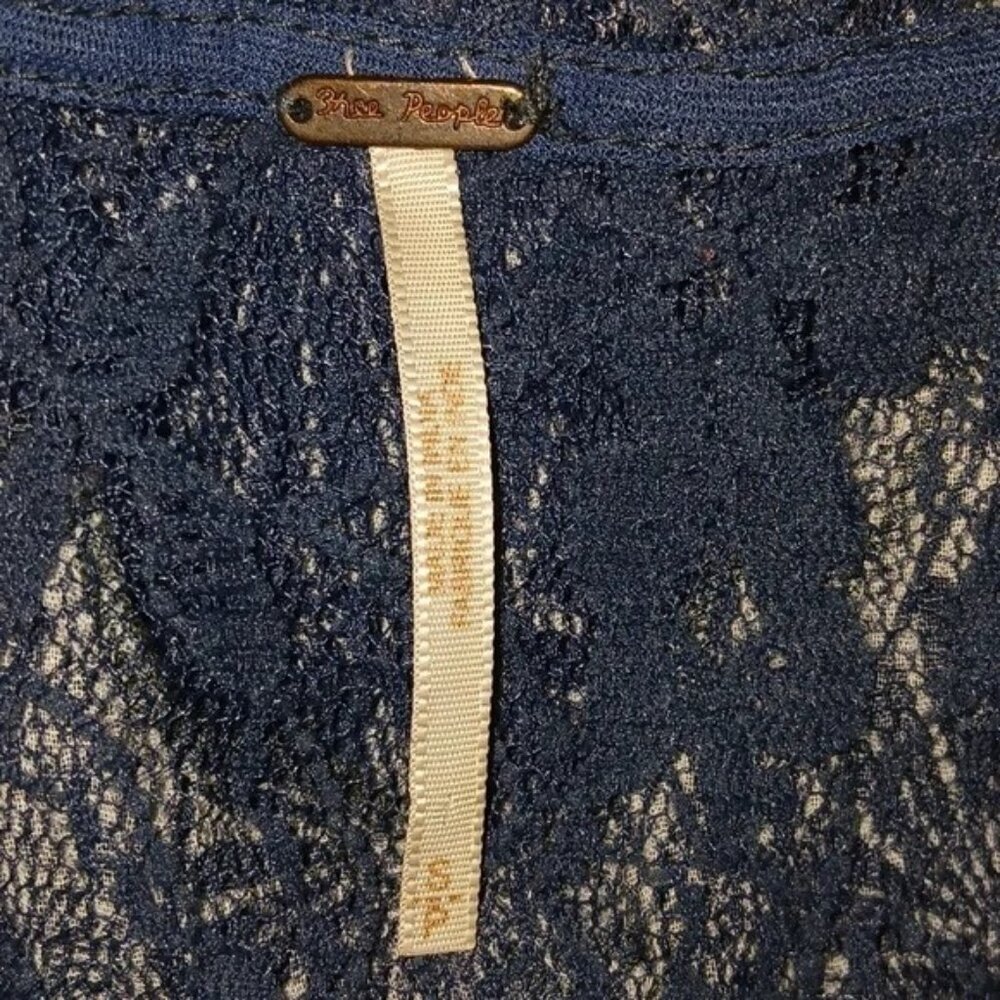 Free People Blue Lace Blouse - Picture 6 of 8